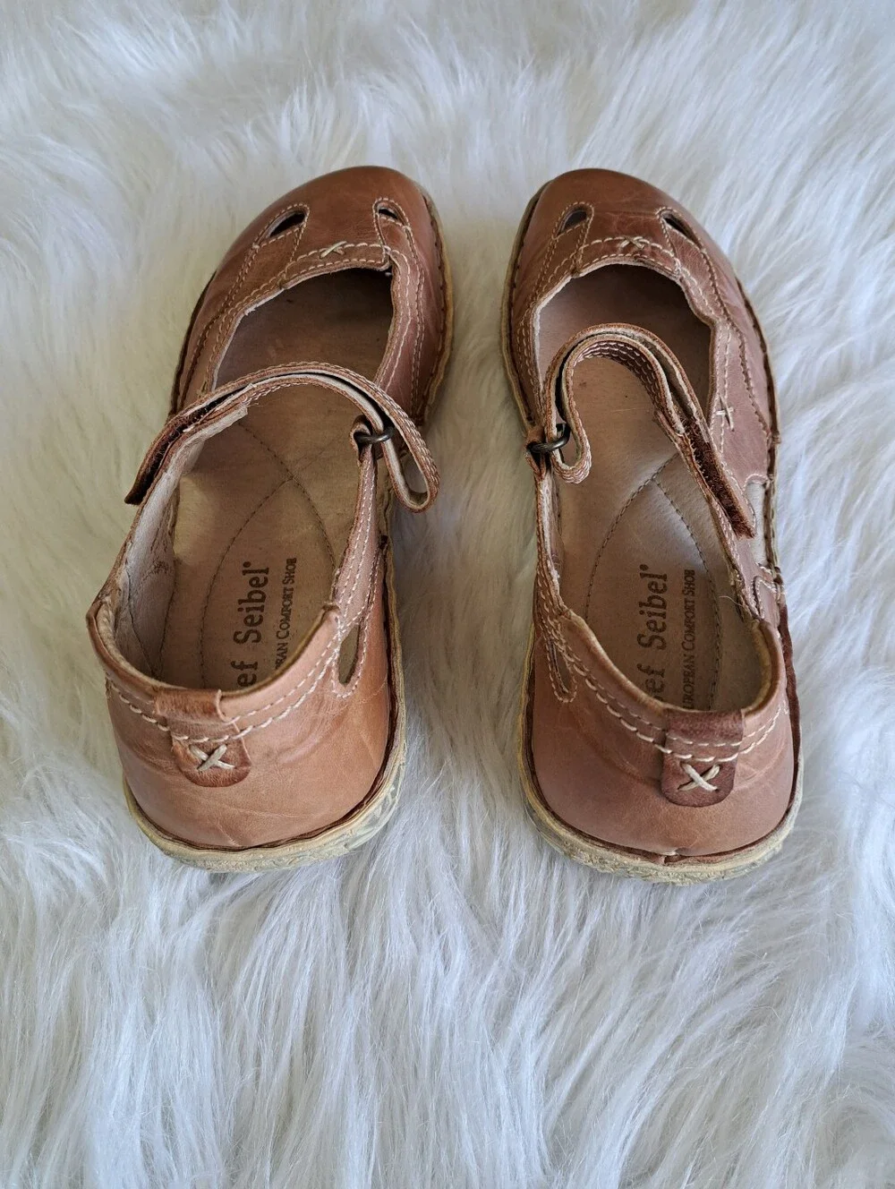 Josef Seibel Tan Leather Mary Janes